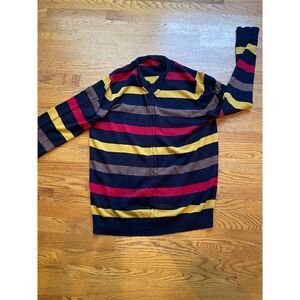 Sean John Men's 2XL Striped V-Neck Pullover Sweater Multicolor Casual